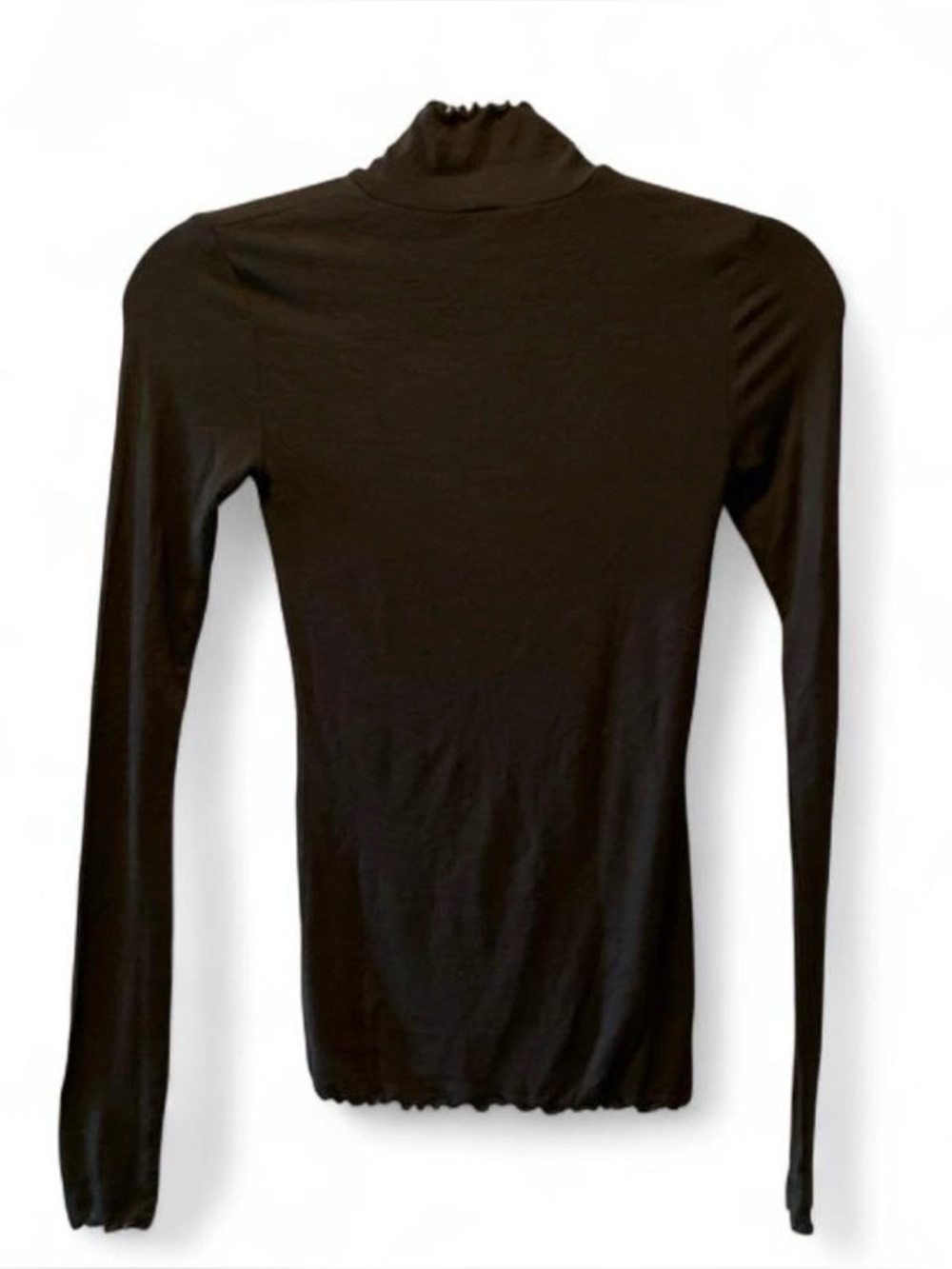ARITZIA Wilfred Carco Longsleeve - Olive Green Lettuce Hem Stretch Turtleneck XS